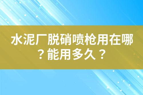 水泥厂脱硝喷枪用在哪？能用多久？