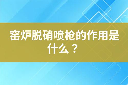 窑炉脱硝喷枪的作用是什么？