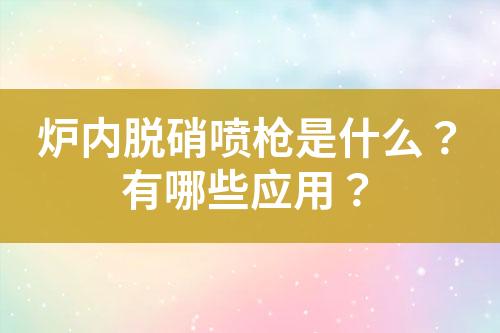 炉内脱硝喷枪是什么？有哪些应用？