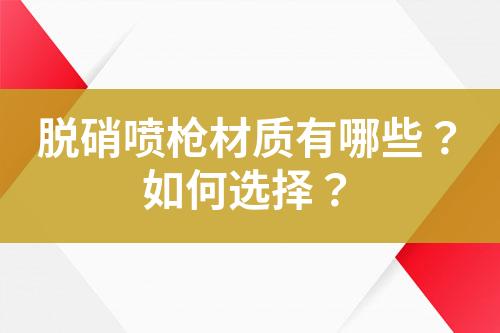 脱硝喷枪材质有哪些？如何选择？