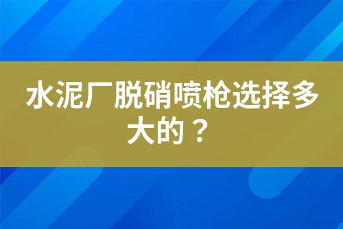 水泥厂脱硝喷枪选择多大的？